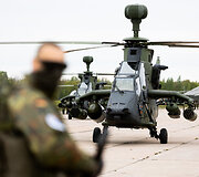 Pratybų &bdquo;Griffin Lightning 2025&ldquo; pristatymas ir Lietuvoje dislokuotų Vokietijos sraigtasparnių pakilimas