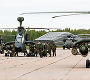  Pratybų &bdquo;Griffin Lightning 2025&ldquo; pristatymas ir Lietuvoje dislokuotų Vokietijos sraigtasparnių pakilimas