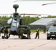  Pratybų &bdquo;Griffin Lightning 2025&ldquo; pristatymas ir Lietuvoje dislokuotų Vokietijos sraigtasparnių pakilimas