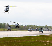  Pratybų &bdquo;Griffin Lightning 2025&ldquo; pristatymas ir Lietuvoje dislokuotų Vokietijos sraigtasparnių pakilimas
