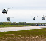 Pratybų &bdquo;Griffin Lightning 2025&ldquo; pristatymas ir Lietuvoje dislokuotų Vokietijos sraigtasparnių pakilimas