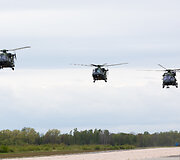  Pratybų &bdquo;Griffin Lightning 2025&ldquo; pristatymas ir Lietuvoje dislokuotų Vokietijos sraigtasparnių pakilimas