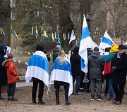 Antikarinis mitingas, kuriame dalyvauja Rusijos politiniai emigrantai