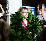 Vilniaus oro uoste pasitikti specialiųjų olimpinių žaidynių medalininkai