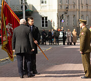 Prie Kra&scaron;to apsaugos ministerijos vyko kra&scaron;to apsaugos ministrų pasikeitimo ceremonija