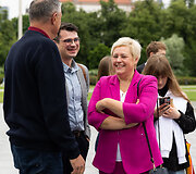 Laisvės partijos pirmininkė Au&scaron;rinė Armonaitė ir jos komanda i&scaron;ankstiniuose Europos Parlamento rinkimuose