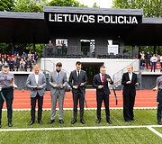 Lietuvos policijos stadione Kalnų parke įvyko i&scaron;kilmingas atnaujinto futbolo stadiono atidarymo renginys