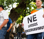 "Lifosa" gamyklos darbuotojų mitingas