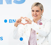 Olgos Karač ir jos advokato Ryčio Satkausko spaudos konferencija