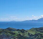 Afrikos krantai matomi i&scaron; Europos, nuo Mirador del Estrecho apžvalgos aik&scaron;telės
