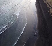 Islandijos paplūdimyje lietuvis užfiksavo bangų i&scaron;mestą nugai&scaron;usį banginį