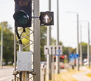 Vilniuje įrengta pirmoji vie&scaron;ajam transportui skirta &scaron;viesoforo sekcija