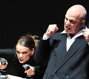 Vytautas Anužis &ndash; Generalinis, Monika Vaičiulytė &ndash; Mergaitė. Gintaras Grajauskas, &bdquo;Mergaitė, kurios bijojo Dievas&ldquo;, rež. Jonas Vaitkus, Klaipėdos dramos teatras, 2010