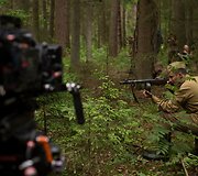 Akimirka i&scaron; Vytauto V.Landsbergio ir Giedriaus Tamo&scaron;evičiaus filmo &bdquo;Poetas&ldquo; filmavimo