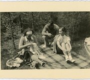 Operos solistė Marija Lipčienė ir smuikininkas Michelis Hofmekleris Palangoje. 1937 m. 