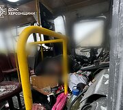Rusai ap&scaron;audė keleivinį autobusą Chersone