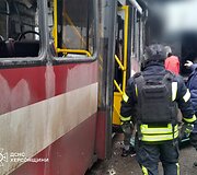 Rusai ap&scaron;audė keleivinį autobusą Chersone