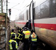 Vokietijoje traukinys įsirėžė į sunkvežimį
