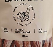 Džiovintų bananų pakuotė