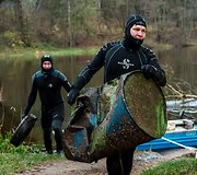 Neries upės dugno valymas Vilniuje