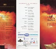 V. Klova. Opera &bdquo;Pilėnai&ldquo;. LNOBT spektaklio Trakų pilyje programa. 2003 m. liepos 5 d.