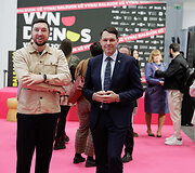 Parodoje &scaron;iais metais lankėsi kaip niekad daug oficialių asmenų. Vytautas Mitalas ir Andrius Bagdonas. V. Skaraičio nuotr.