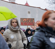 Mitingas prie &Scaron;vietimo, mokslo ir sporto ministerijos