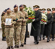 Atsisveikinimo ceremonija su Lietuvoje mirusiu Belgijos kariu