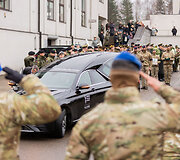 Atsisveikinimo ceremonija su Lietuvoje mirusiu Belgijos kariu
