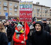 Protestas &bdquo;&Scaron;alin rankas nuo laisvo žodžio!&ldquo;