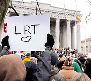 Protestas &bdquo;&Scaron;alin rankas nuo laisvo žodžio!&ldquo;