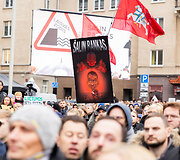 Protestas &bdquo;&Scaron;alin rankas nuo laisvo žodžio!&ldquo;