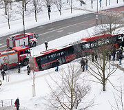 Autobusas nulėkė nuo kelio