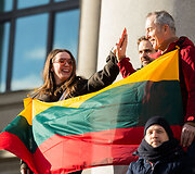 Protestas ,,&Scaron;alin rankas nuo laisvo žodžio&ldquo;
