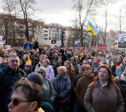 Protestas ,,&Scaron;alin rankas nuo laisvo žodžio&ldquo;