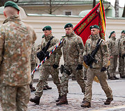 Lietuvos kariuomenės karių grįžusių i&scaron; tarptautinės NATO vadovaujamos operacijos Kosove sutikimo ceremonija
