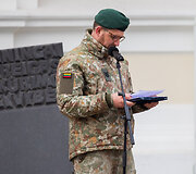 Lietuvos kariuomenės karių grįžusių i&scaron; tarptautinės NATO vadovaujamos operacijos Kosove sutikimo ceremonija