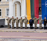 Lietuvos kariuomenės karių grįžusių i&scaron; tarptautinės NATO vadovaujamos operacijos Kosove sutikimo ceremonija