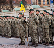 Lietuvos kariuomenės karių grįžusių i&scaron; tarptautinės NATO vadovaujamos operacijos Kosove sutikimo ceremonija