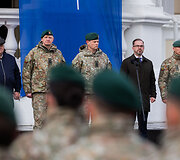 Lietuvos kariuomenės karių grįžusių i&scaron; tarptautinės NATO vadovaujamos operacijos Kosove sutikimo ceremonija