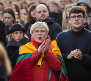 Protestas ,,&Scaron;alin rankas nuo laisvo žodžio&ldquo;