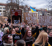 Protestas ,,&Scaron;alin rankas nuo laisvo žodžio&ldquo;