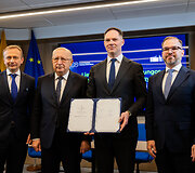 Finansų ministerijoje sutarties dėl 6,375 mlrd. eurų gynybai per SAFE programą pasira&scaron;ymas