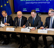 Finansų ministerijoje sutarties dėl 6,375 mlrd. eurų gynybai per SAFE programą pasira&scaron;ymas