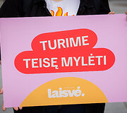 Laisvės partijos organizuojama akcija &bdquo;Meilė nugalės&ldquo;
