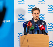 Spaudos konferencija dėl audros