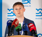 Spaudos konferencija dėl audros