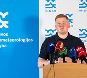 Spaudos konferencija dėl audros