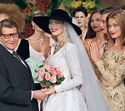 Prancūzų dizaineris Yves Saint Laurent`as ir Claudia Schiffer