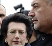 Opozicijos lyderis Levanas Gachechiladze ir &bdquo;Vieninga Gruzija&ldquo; partijos lyderė Nino Burjanadze.
